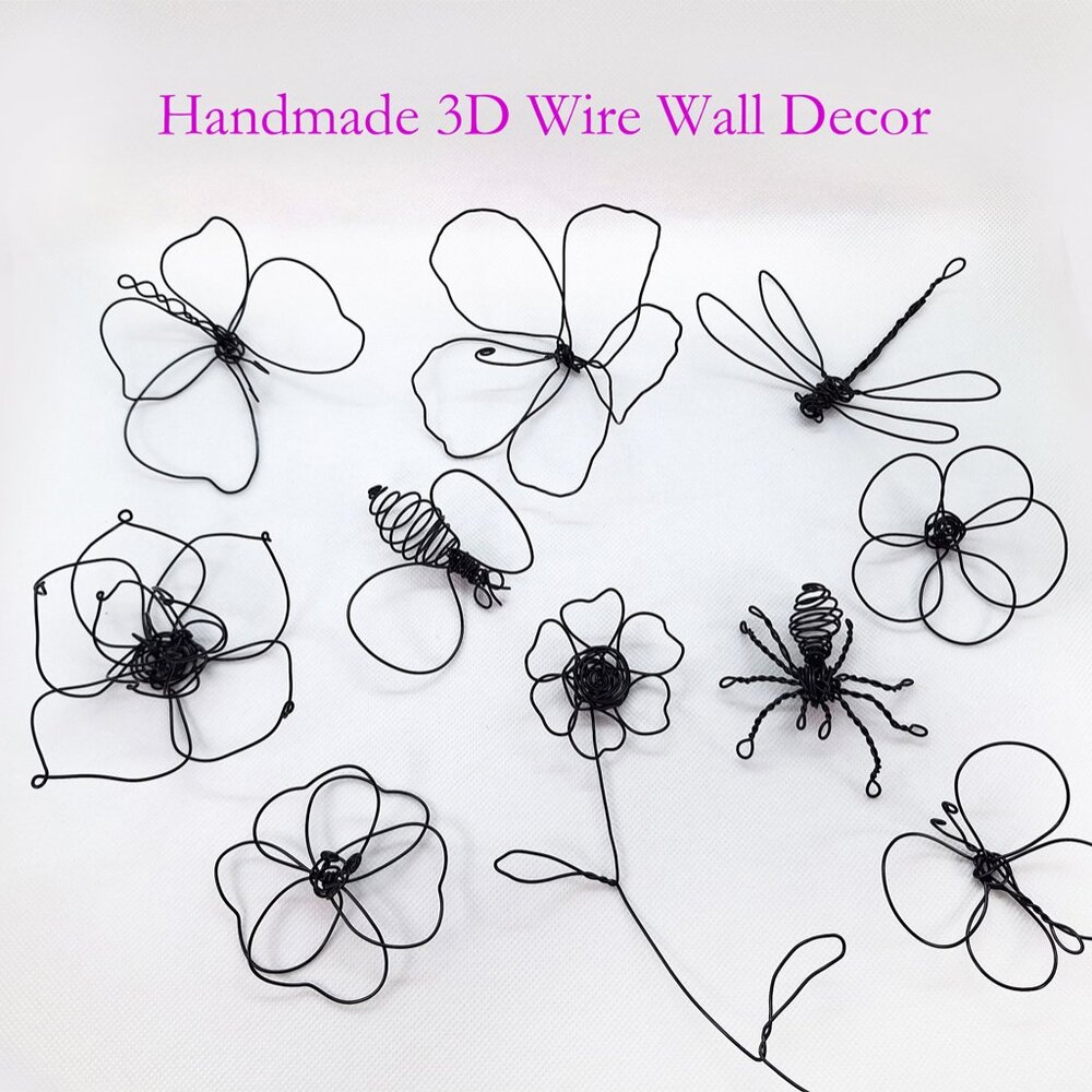 Handmade 3D metal wire sculptures wall decor or desktop display- unique gift